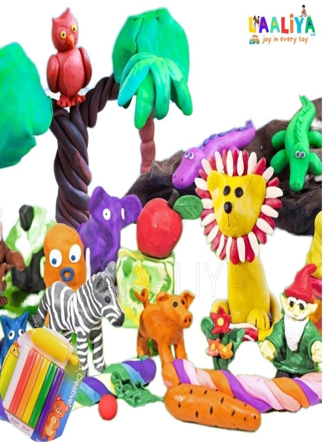 LAALIYA Vibrant Colors Premium Creative Clay & Modelling Clay Kit | Ultimate Air Dry Modelling Clay Set for Kids | Non-Toxic Play Dough Super ClaySet Kids 3-10 Years | with Moulds Gift for 4+ Year Old Girls & Boys (Clay Set) - Image 3