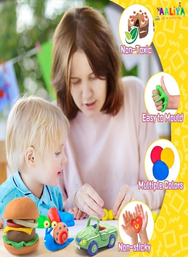LAALIYA Vibrant Colors Premium Creative Clay & Modelling Clay Kit | Ultimate Air Dry Modelling Clay Set for Kids | Non-Toxic Play Dough Super ClaySet Kids 3-10 Years | with Moulds Gift for 4+ Year Old Girls & Boys (Clay Set) - Image 5
