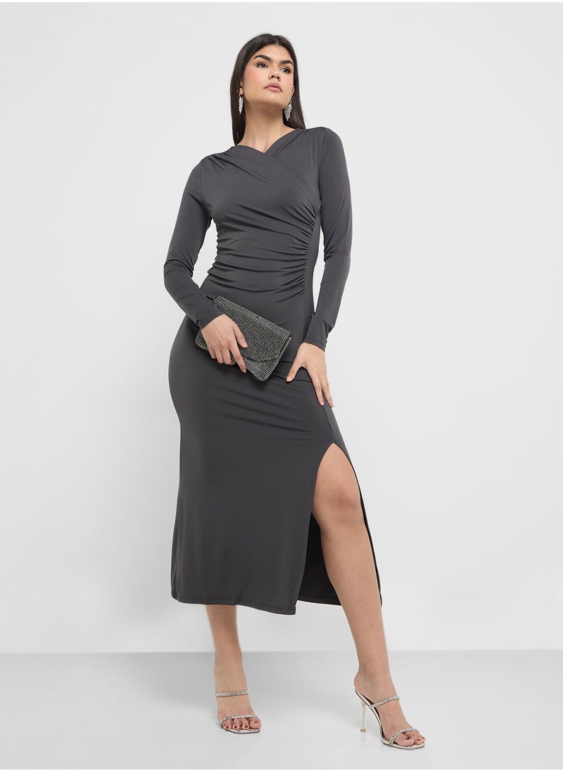VERO MODA V-Neck Side Slit Dress  - Image 4