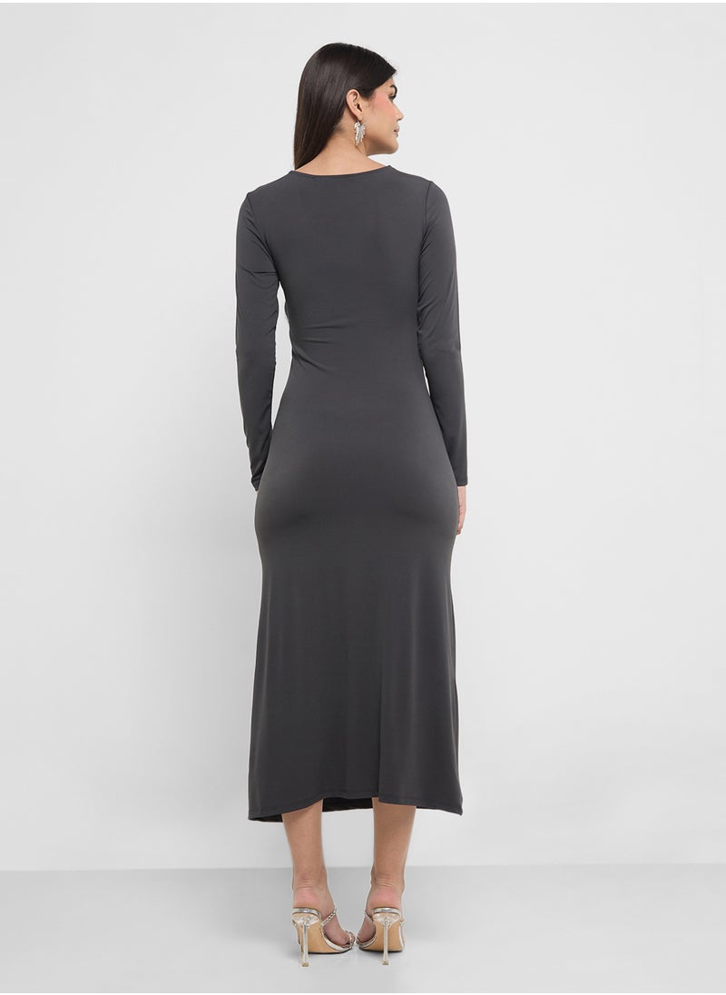 VERO MODA V-Neck Side Slit Dress  - Image 2