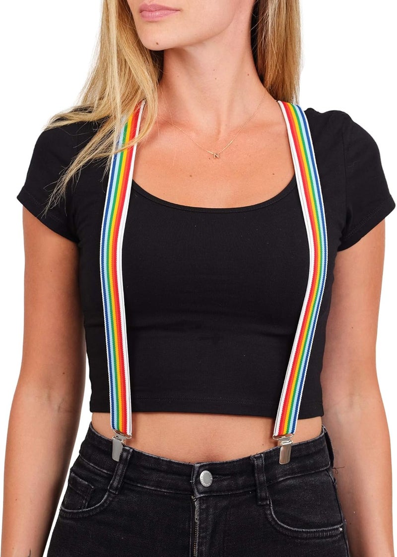 Action Ward Store Womens Suspenders – Y Back Style – 1" Width - Comfortably Adjustable Elastic Straps and Metal Clips - Image 4