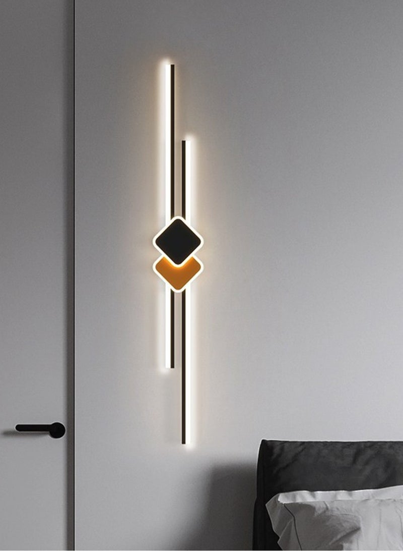 LOOPITYS 90CM-Indoor Long Strip Wall Sconce LED Linear Wall Lamp Modern Acrylic Wall Light Fixture , Modern Minimalist Black Decor Wall Mount Lights for Bedroom Study Room Corridor - Image 1