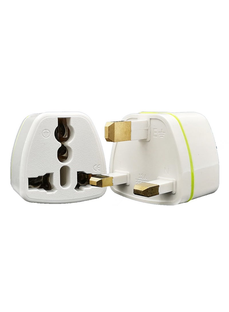 Chocisong World to UK Travel Adapter, Universal 3-Prong Power Converter, Transforms US/JP/AU/EU/CN plugs to UK (White) 