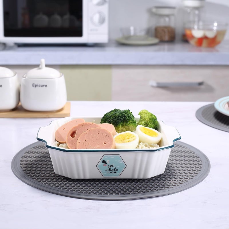 To encounter Silicone Microwave Mat - Round 12" x 12" - Set of 2 Heat Resistant Multifunctional Mat, Splatter Guard, Trivet, Hot Pad, Pot Holder - Image 4