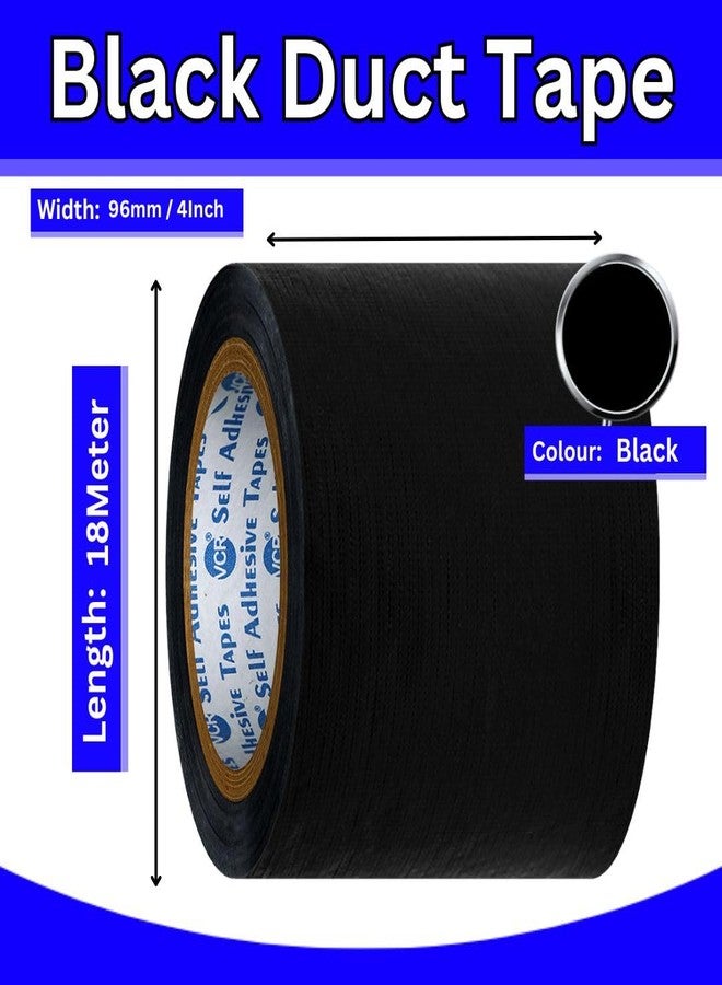 VCR Black Duct Tape - 18 Meters in Length 96mm / 4" Width - 1 Roll Per Pack - Strong Book Binding Tape - Waterproof Heavy Duty Duct Tape - Image 5