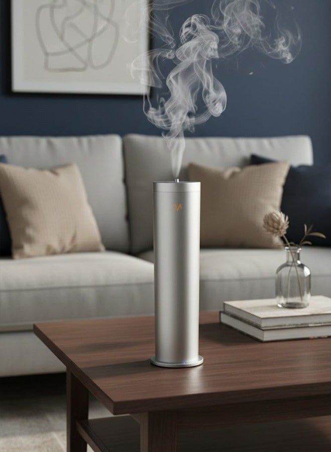 7MD Smart 1000ml Aroma Diffuser, Ultrasonic Essential Oil Diffuser, Remote Control, LED Light, Auto Shut Off, Large Room Humidifier, Aromatherapy Air Purifier for Home and Office (Silver) - Image 3