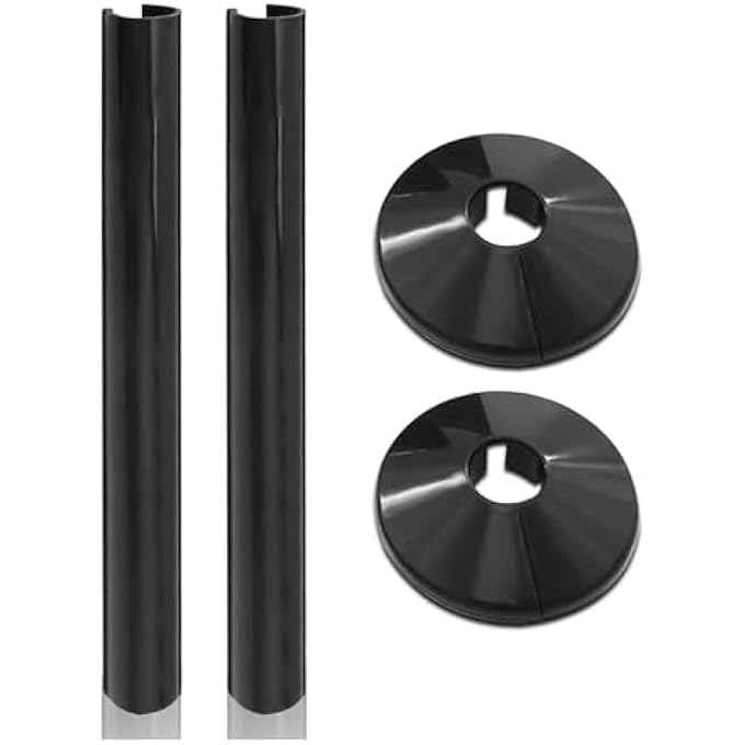 2 SET RADIATOR PIPE COVERS, BLACK PIPE COVERS 15MM, BLACK RADIATOR COVER, DURABLE PLASTIC COLLARS & SLEEVES, EASY TO INSTALL AND REMOVE, PERFECT FOR FINISHING AND PROTECTING EXPOSED PIPE HOLES - Image 2