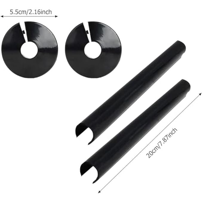 2 SET RADIATOR PIPE COVERS, BLACK PIPE COVERS 15MM, BLACK RADIATOR COVER, DURABLE PLASTIC COLLARS & SLEEVES, EASY TO INSTALL AND REMOVE, PERFECT FOR FINISHING AND PROTECTING EXPOSED PIPE HOLES - Image 3
