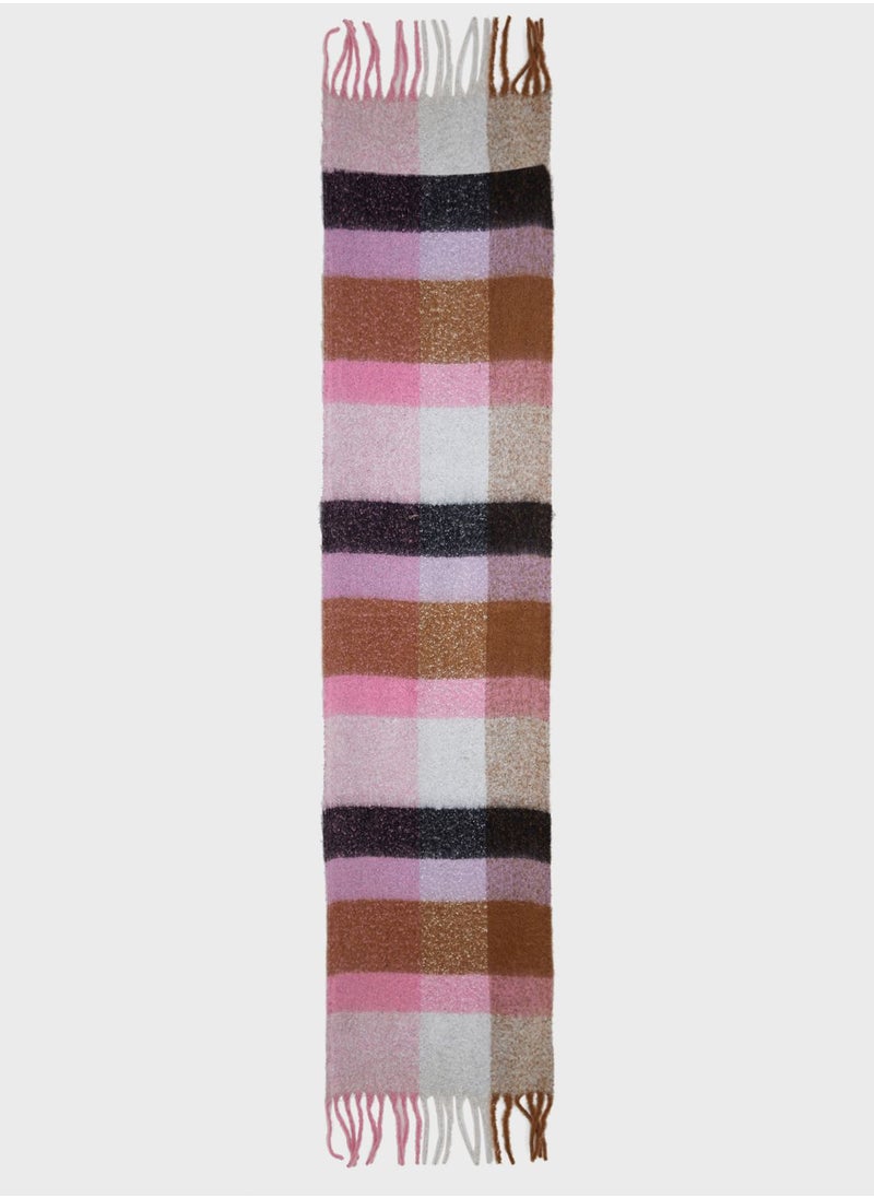 ONLY - Onljenna Life Check Brush Scarf - Image 1