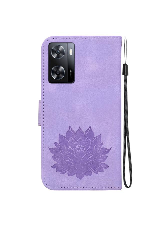 اس-توب جراب لهاتف Realme V23 / Narzo 50 5G جراب هاتف من الجلد المنقوش بنقشة لوتس - Image 3