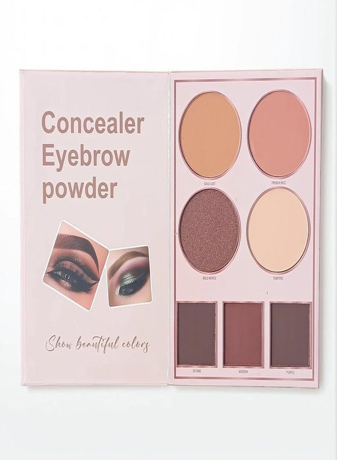 Beauzy 4 in 1 All-in-One Book-Style Foldable Makeup Palette Set | Portable & Long-Lasting | Eyeshadow, Blush, Highlighter, Concealer & Eyebrow Powder | Suitable for All Skin Tones | Gift Idea MakeupBook (Flower) - Image 5