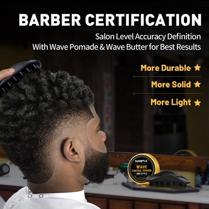 Goiple Wave Pomade Twist Sponge Brush Twist Styler Comb for Black Men - Washable Afro Curl Sponge Racket for Barbers & Daily Use, Ideal for Curly, Coiled, 4C Hair - Hair Pick Comb Rose Water Spray Set - Image 3