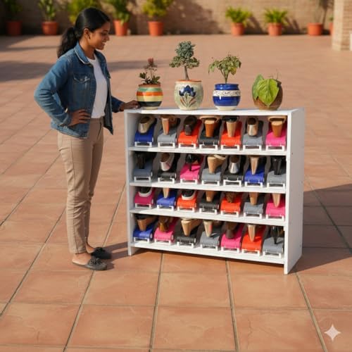 mechdel Adjustable Height Shoe Organizer / Organiser / Shoe Shelf / Rack / Space Saver – Dual Layer Plastic Shoe Stand for Home, Closet & Entryway (Pink, 6PCS) - Image 5