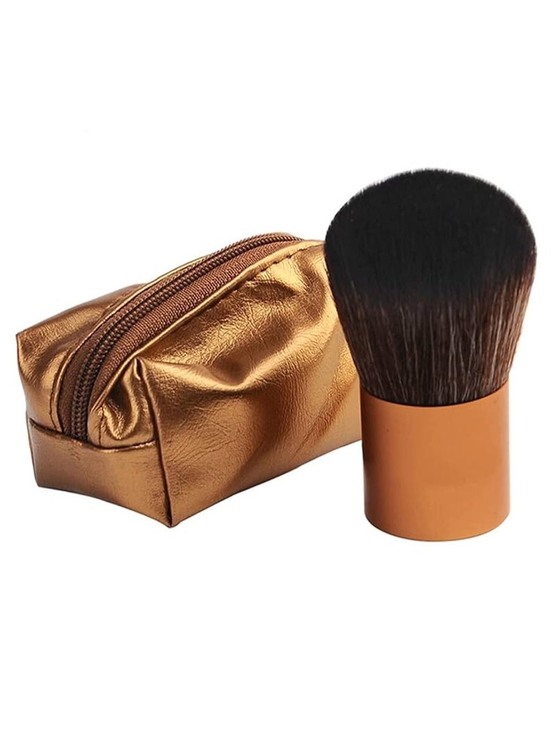 soft blush brush with a golden case