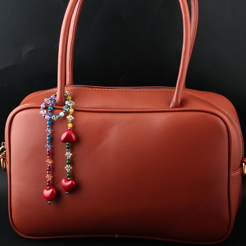 SORGERLY Heart Beaded Bag Charm for Handbag - Cute Colorful Beads Tote Purse Accessories - Designer Gift for Women - Image 3