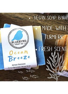 BLUEBYRD SOAP CO. Ocean Breeze Bath & Body Soap Bar ; Luxury Bath Soap ; Natural Vegan Body Care ; Face And Body Bar Soap For Dry Skin With Raw Shea Butter ; Cruelty Free & Eco Friendly ; Pampering Beauty Bar  - Image 4