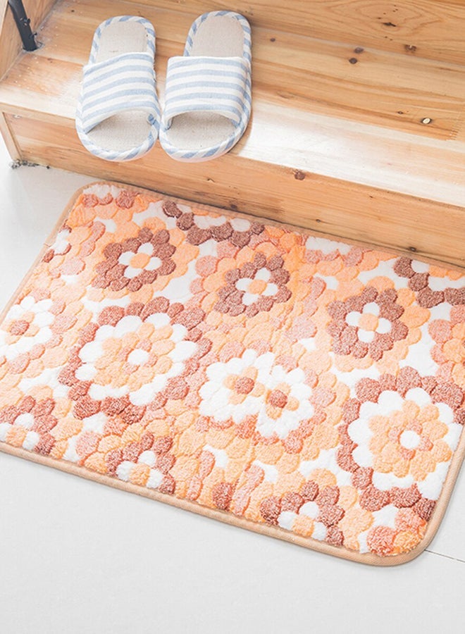 NIBEMINENT Anti-Skid Doormat Orange/White/Brown 40 x 60cm