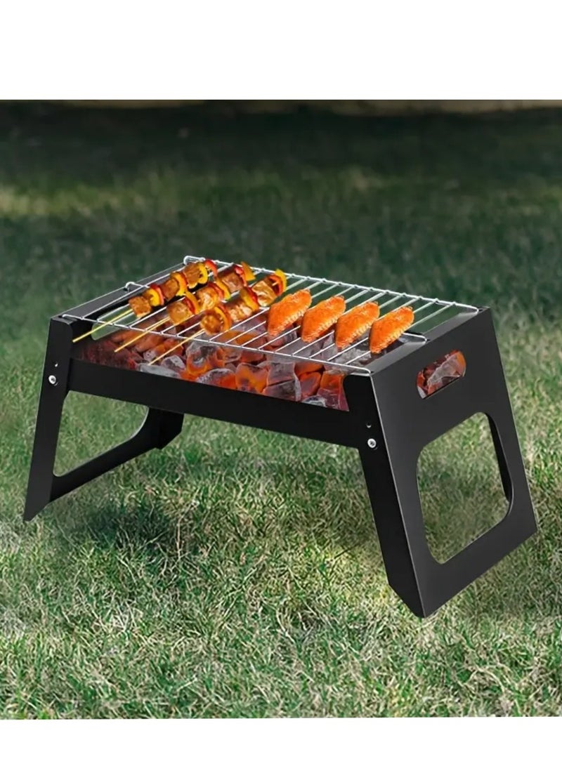 يوويل موقد شواء قابل للطي، موقد شواء محمول، أدوات شواء خارجية للتخييم والتنزه سيرًا على الأقدام والنزهات والسفر وأدوات طبخ الشواء والشواء 23X4.5X49.2 سم - Image 2