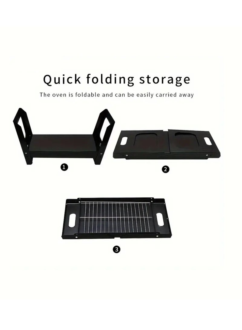 يوويل موقد شواء قابل للطي، موقد شواء محمول، أدوات شواء خارجية للتخييم والتنزه سيرًا على الأقدام والنزهات والسفر وأدوات طبخ الشواء والشواء 23X4.5X49.2 سم - Image 3