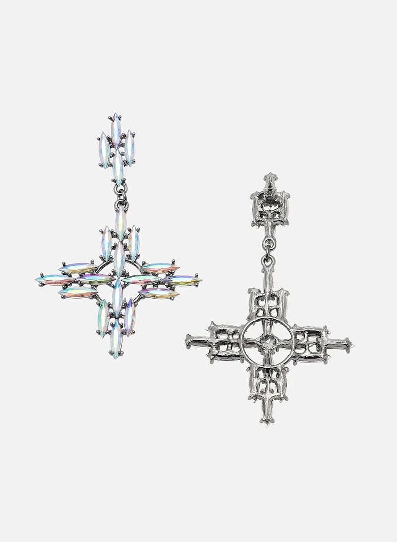 سوهي قرط متدلي من الحجر مصمم للحفلات مطلي بالذهب