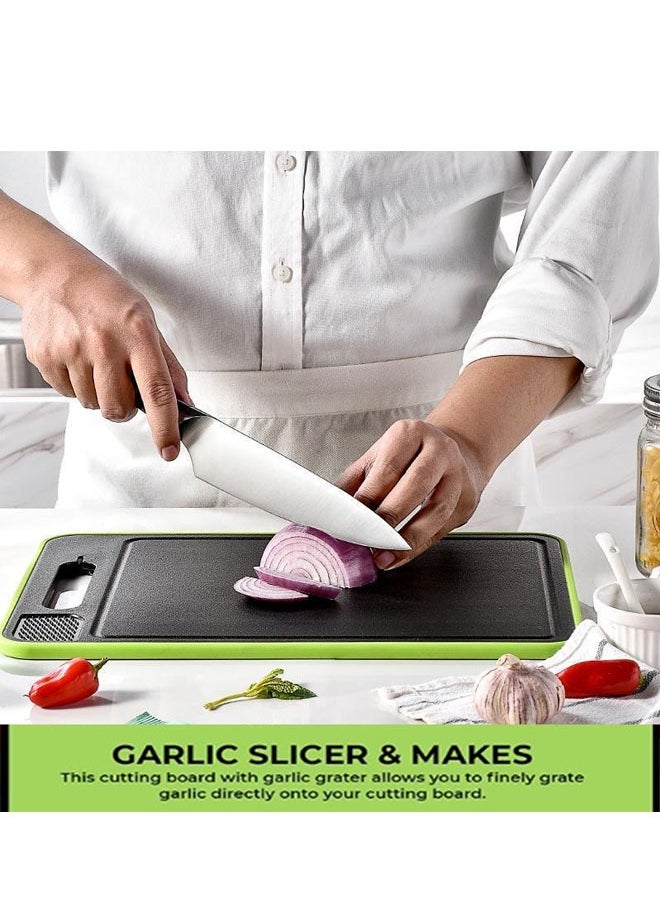 Generic - 4 in 1 Revolutionary Thaw, Chop & Cutting Board Multifunctional with Knife Sharpener, Fast Defrosting, Garlic Grater & Dual-Sided Cutting Surface  Non Slip Design Easy Grip Handle Kitchen Essential - Image 1