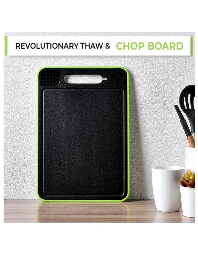 Generic - 4 in 1 Revolutionary Thaw, Chop & Cutting Board Multifunctional with Knife Sharpener, Fast Defrosting, Garlic Grater & Dual-Sided Cutting Surface  Non Slip Design Easy Grip Handle Kitchen Essential - Image 1