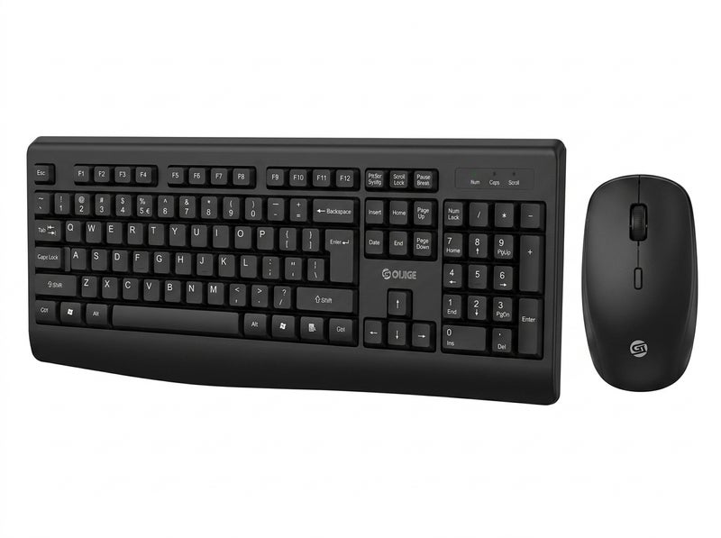 Black Wireless Keyboard and Mouse Combo, Complete Input Set, Ideal for Offices, Gaming, and Home Use, Featuring a Lightweight and Ergonomic Design, Model KM101. - Image 1