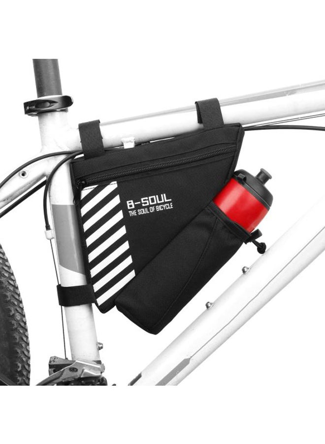 B-SOUL Polyester Triangle Bag With Water Bottle Pocket 20.5x18x5cm Black/White 20.5x18x5cm - Image 3