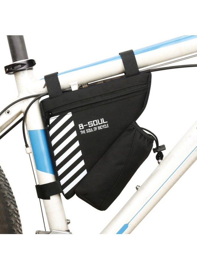 B-SOUL Polyester Triangle Bag With Water Bottle Pocket 20.5x18x5cm Black/White 20.5x18x5cm - Image 5