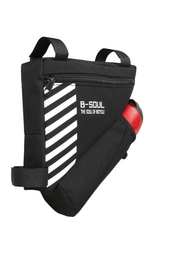 B-SOUL Polyester Triangle Bag With Water Bottle Pocket 20.5x18x5cm Black/White 20.5x18x5cm - Image 2