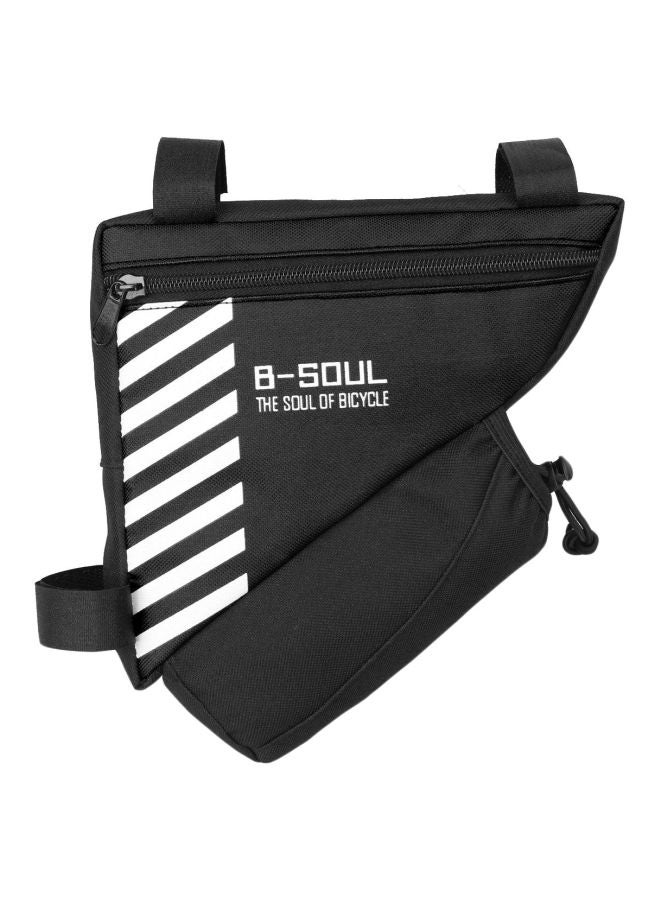 B-SOUL Polyester Triangle Bag With Water Bottle Pocket 20.5x18x5cm Black/White 20.5x18x5cm - Image 1
