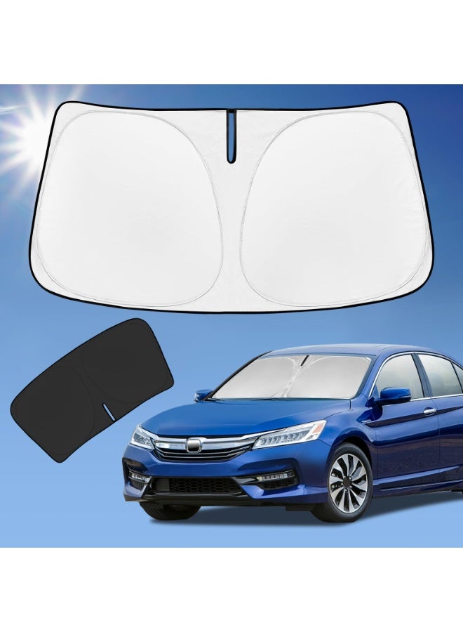 for Honda Accord 9th Gen 2013-2017 Sun Shade Sunshade Windshield Cover, 4-Layer Front Window Shade Custom Fit Accord Sun Visor Shield 240T Foldable Shade Blocks UV Rays Cooler Car Accessories - Image 1