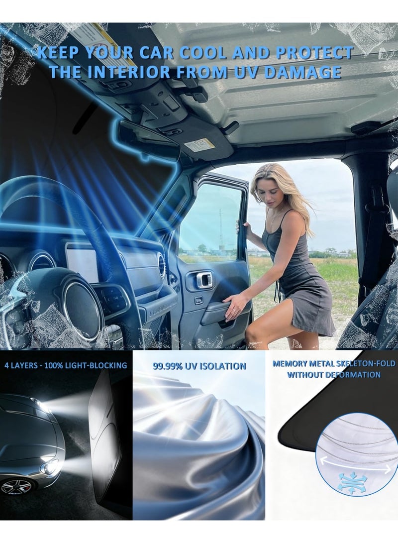 for Honda Accord 9th Gen 2013-2017 Sun Shade Sunshade Windshield Cover, 4-Layer Front Window Shade Custom Fit Accord Sun Visor Shield 240T Foldable Shade Blocks UV Rays Cooler Car Accessories - Image 4