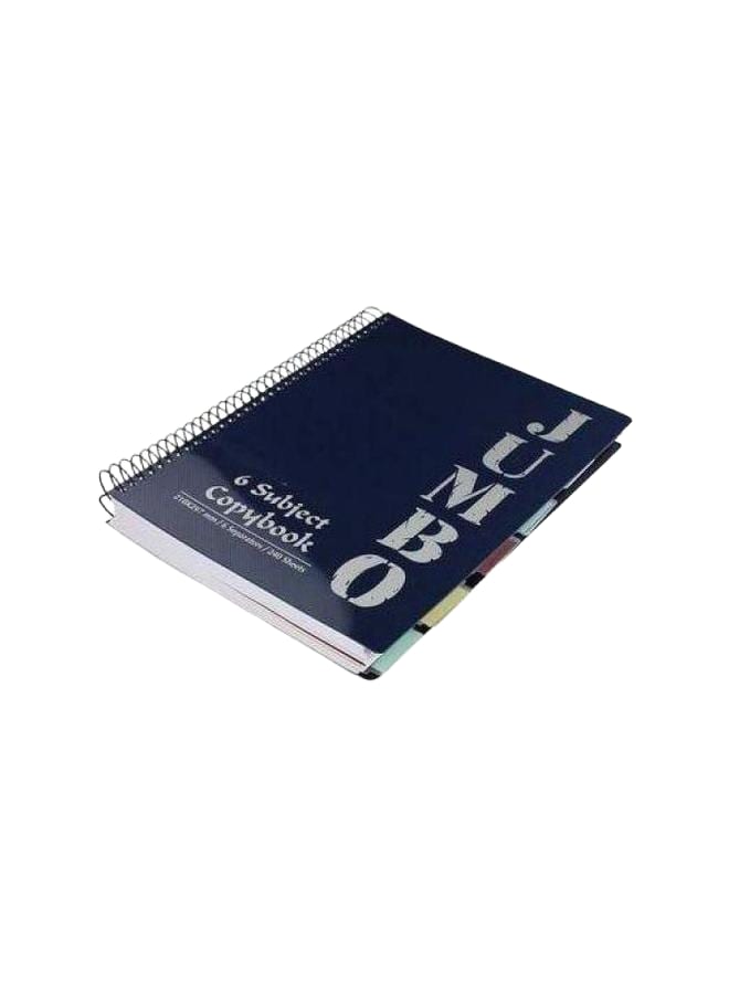 Mintra A4 Notebook - 240 Sheets - 6 Subjects - 210*297 mm Dark Blue Cover