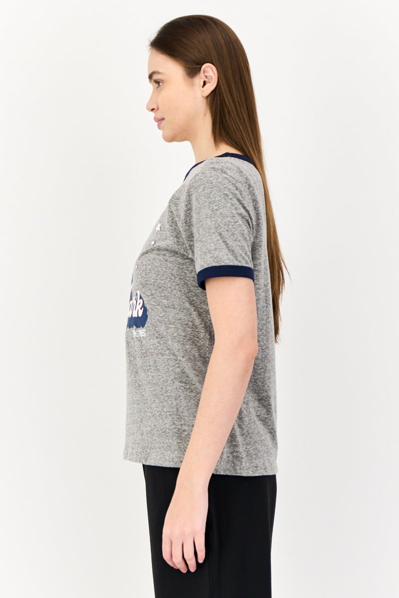 SKECHERS Bobs From Skechers Women Sportswear Fit Graphic Print Outdoor T-Shirt, Grey - Image 2