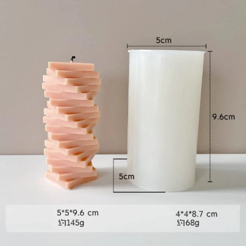 MATIN IMPEX Square Spiral Geometry Spiral Shape Candle Silicone Rotating Square Candle Mold, DIY Handmade Art Scented Candle Making Molds Gifts Home Decor - Image 2