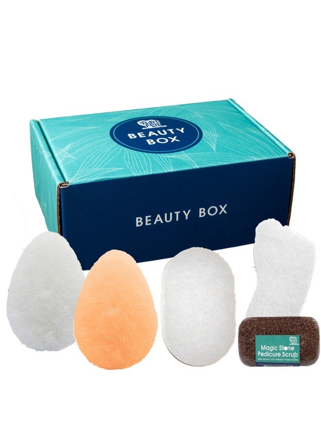 HartFelt Head-to-Toe Exfoliation Beauty Box & Trial Pack Gentle Peach Sensitive Facial Exfoliating Pads, Full Body Spa Scrubs, Perfect Skin Rejuvenation Gift Set - Image 1