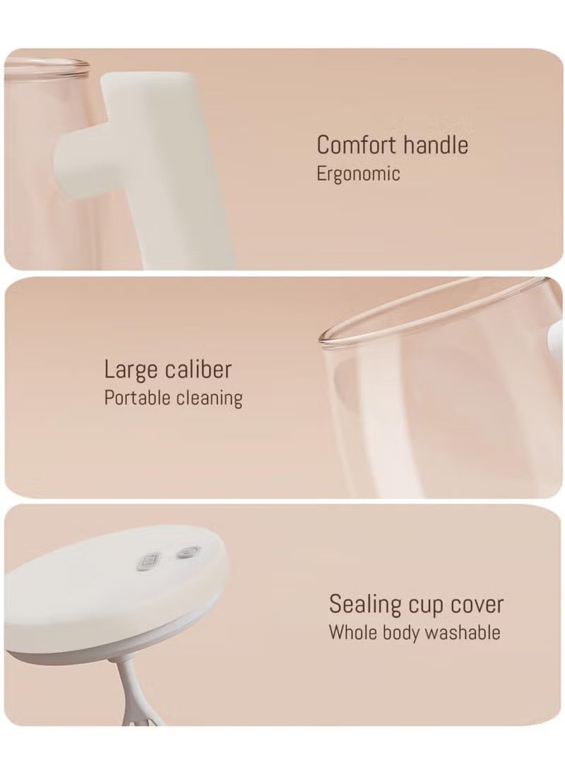 MIXDE - Electric High Speed Mixing Cup, Upgrade Rechargeable Waterproof Glass Self Stirring Mug, 400ml Coffee Mixing Mug with Lid Detachable Stirring Rod for Home Office - Image 1