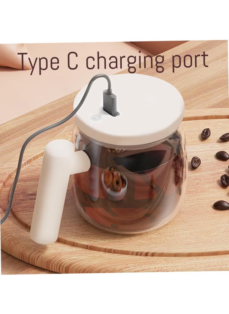 MIXDE - Electric High Speed Mixing Cup, Upgrade Rechargeable Waterproof Glass Self Stirring Mug, 400ml Coffee Mixing Mug with Lid Detachable Stirring Rod for Home Office - Image 1
