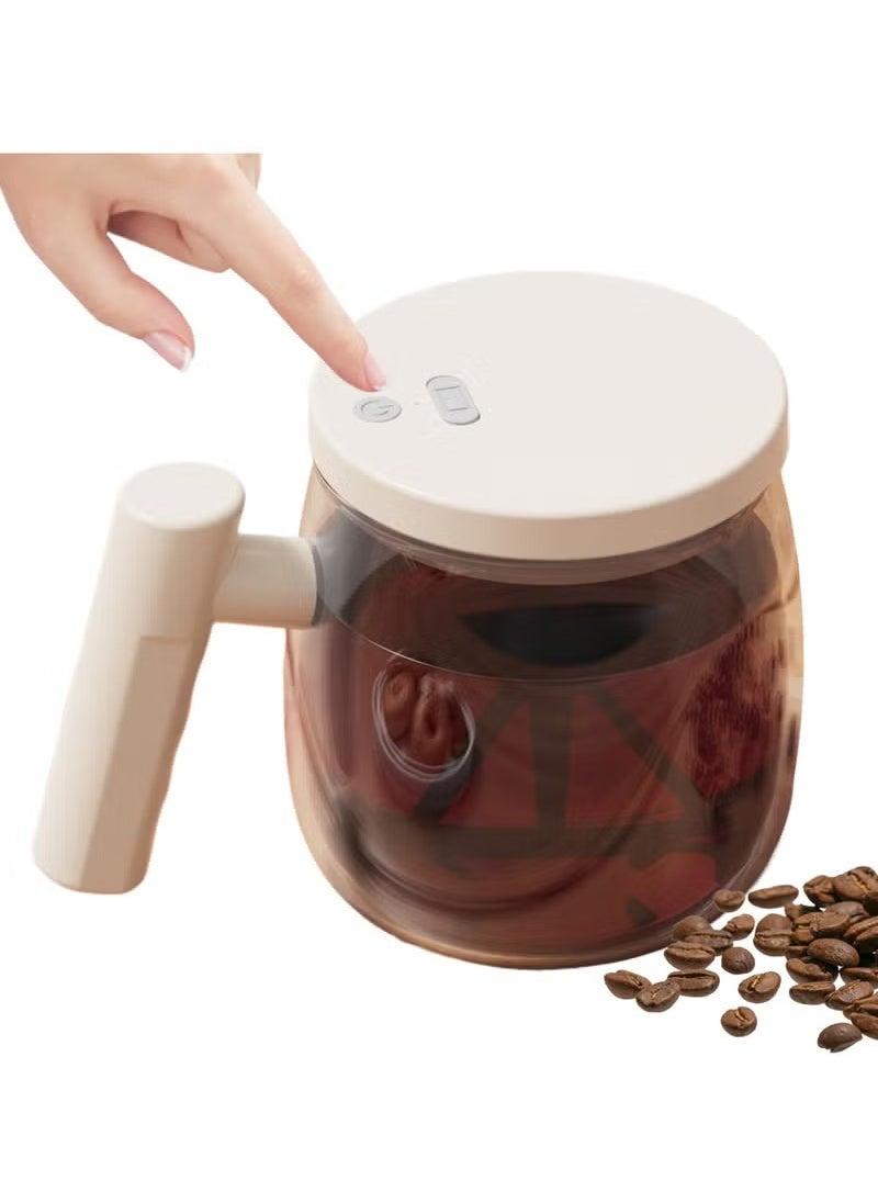MIXDE - Electric High Speed Mixing Cup, Upgrade Rechargeable Waterproof Glass Self Stirring Mug, 400ml Coffee Mixing Mug with Lid Detachable Stirring Rod for Home Office - Image 1