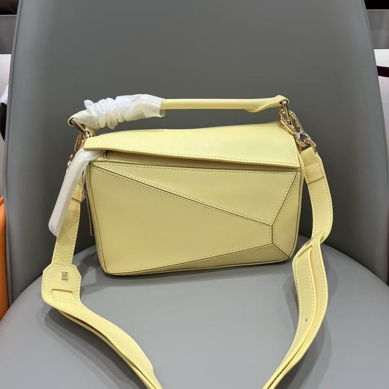 Genuine Lozuojia Geometric Bag 2025 Bag Light Luxury Niche First Layer Cowhide Patchwork Pillow Bag Hand-Held Crossbody Women'S Bag - Image 2