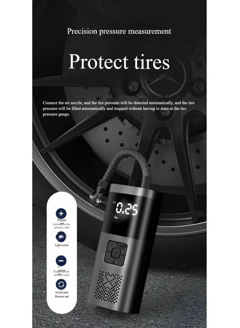 027 Wired/storage Bag Car Wireless Air Pump Portable Car Tire Small Air Pump Electric Handheld Inflator - Image 4