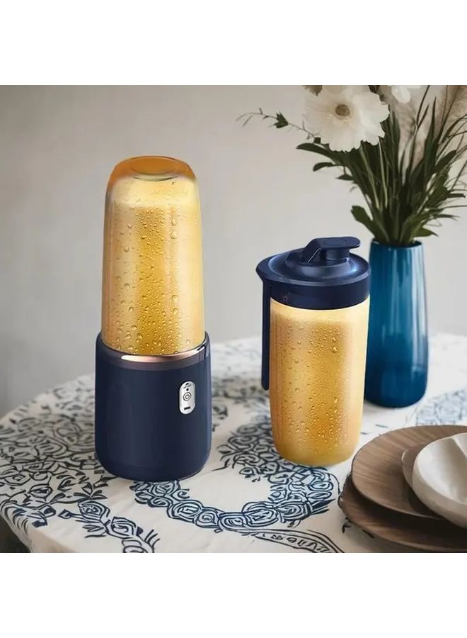 2025 Blue 2 Piece Set Portable Rechargeable Juice Extractor With 13.53oz Cup - Image 1