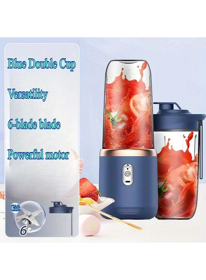 2025 Blue 2 Piece Set Portable Rechargeable Juice Extractor With 13.53oz Cup - Image 5