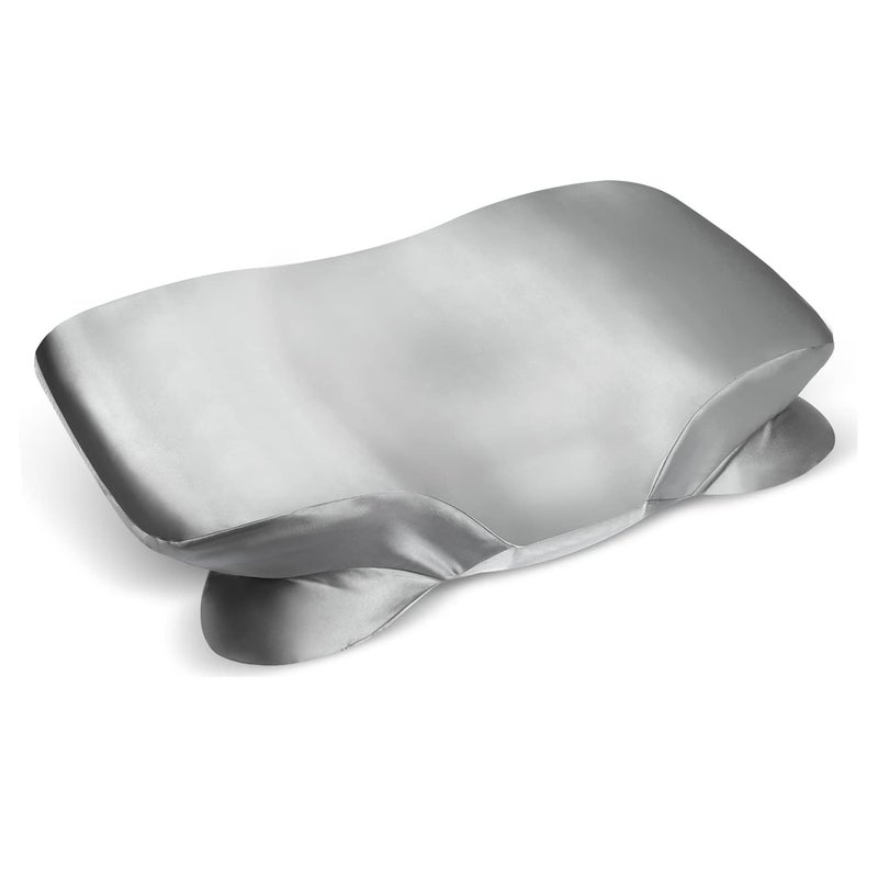 Zelimun Satin Pillowcase for Zelimun Cervical Pillow, Ergonomic Pillow Case, Smooth & Soft Pillowcase for Sleeping Pillow, Gray Pillow Cover with Zipper - Image 1