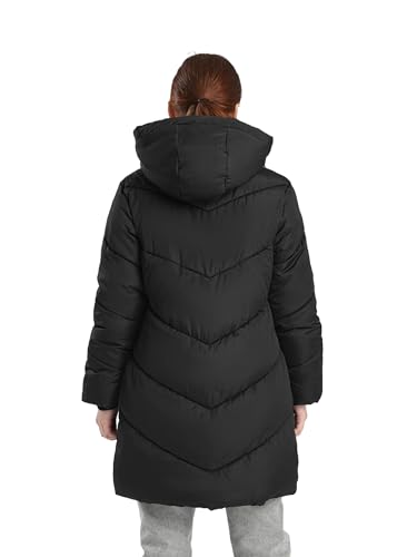 SOLOCOTE Girls Puffer Winter Coat - Hooded Fleece-Lined Water-Resistant Long Thick Warm Jacket Black 10 Years - Image 3