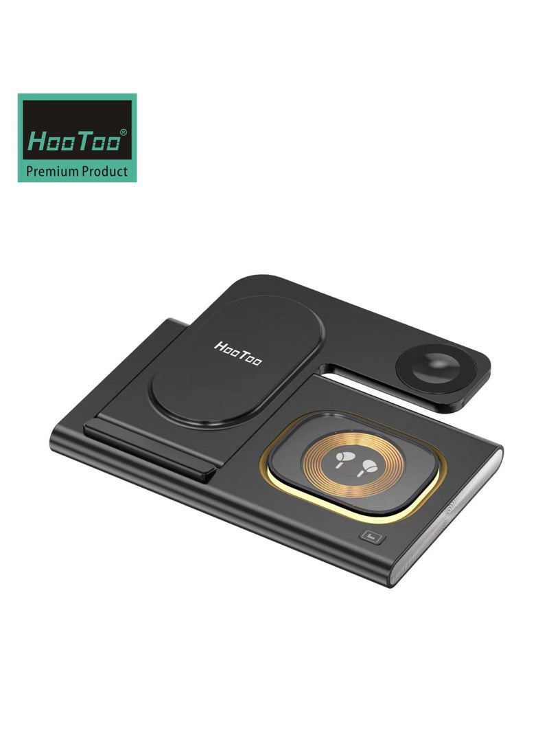 HooToo - Hootoo15W Wireless fast Charger with MagSafeand intelligent recognition device, faster speed, higher conversion rate  (Magnetically Charges iPhone 14, iPhone 13 and iPhone 12 Models up to 15W) black - Image 1
