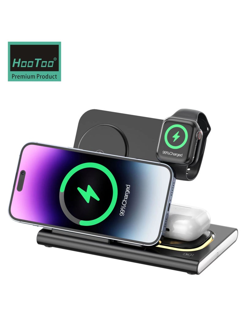 HooToo - Hootoo15W Wireless fast Charger with MagSafeand intelligent recognition device, faster speed, higher conversion rate  (Magnetically Charges iPhone 14, iPhone 13 and iPhone 12 Models up to 15W) black - Image 1