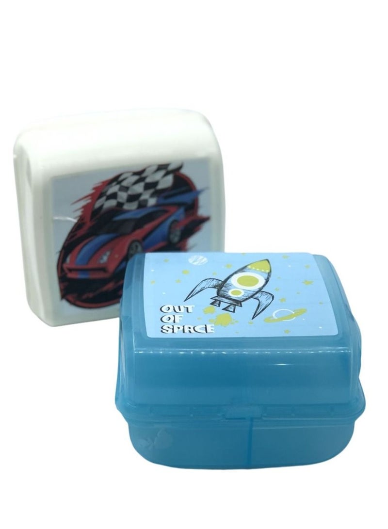2 Pcs Lunch Box Set for School for Boys - Image 1