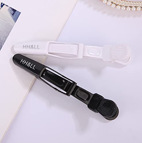 HH&LL Hair Clips for Women – Wide Teeth & Double-Hinged Design – Alligator Styling Sectioning Clips of Professional Hair Salon Quality - 10Pack (Black+White) - Image 3